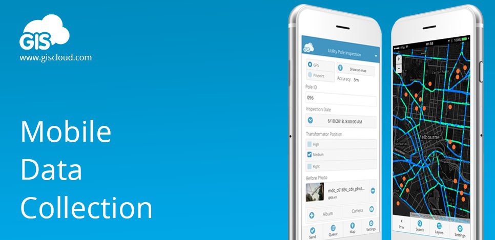 GIS mobile data collection app topografía